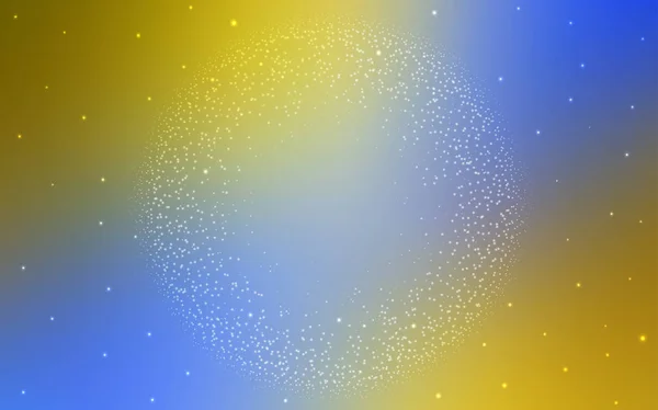 Светло Голубой Желтый Векторный Узор Звездами Ночного Неба Блестящая Абстрактная — стоковый вектор