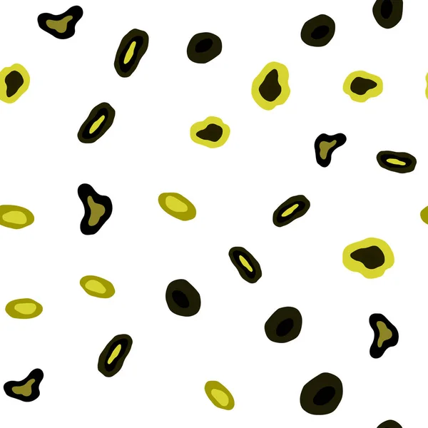 Dark Green Yellow Vector Seamless Layout Circle Shapes Blurred Bubbles — Stock Vector