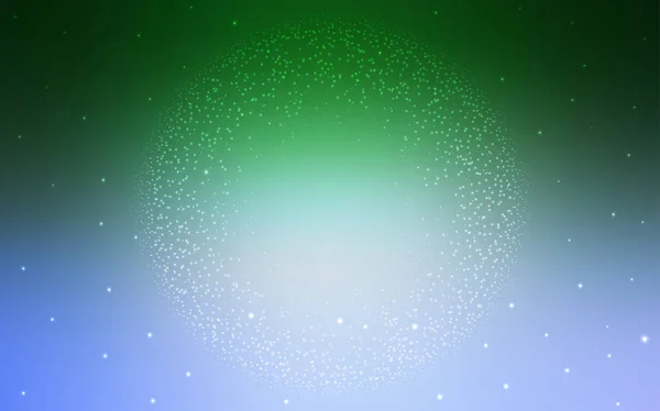 Azul Claro Patrón Vectorial Verde Con Estrellas Del Cielo Nocturno — Vector de stock