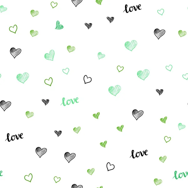 Ανοιχτό Πράσινο Διάνυσμα Απρόσκοπτη Κάλυψη Παράθεση Αγάπη Σας Τις Καρδιές — Διανυσματικό Αρχείο