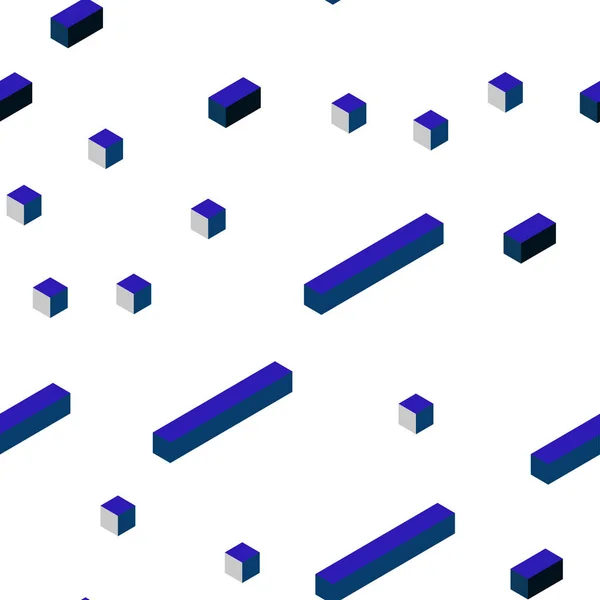 Vetor Azul Escuro Sem Emenda Layout Isométrico Com Linhas Retângulos — Vetor de Stock