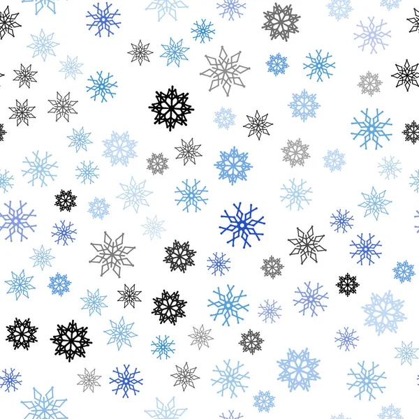 Textura Sin Costura Vector Azul Claro Con Copos Nieve Colores — Vector de stock