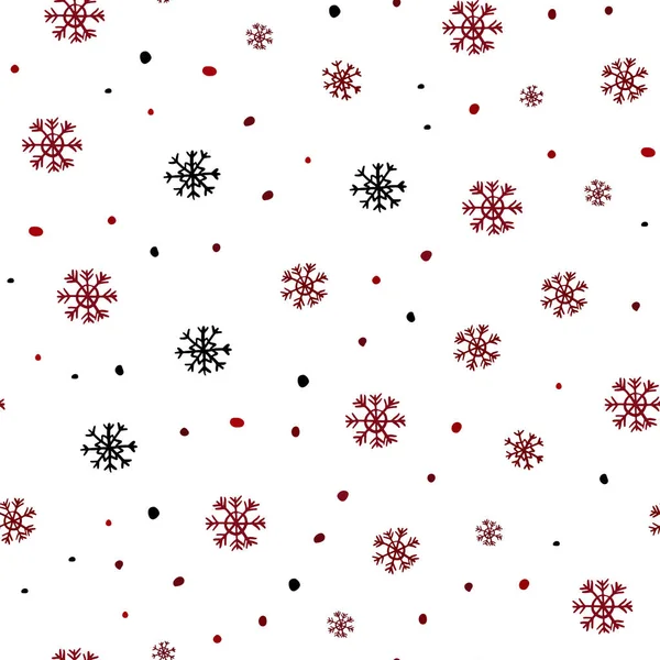 深红色矢量无缝布局与明亮的雪花 用冰晶闪闪发光的抽象插图 网站模板 — 图库矢量图片