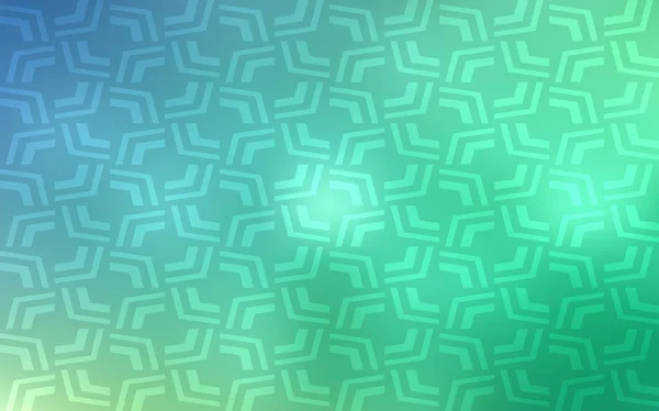 Hellblaues Grünes Vektormuster Mit Gebogenen Linien Eine Vage Kreisförmige Abstrakte — Stockvektor