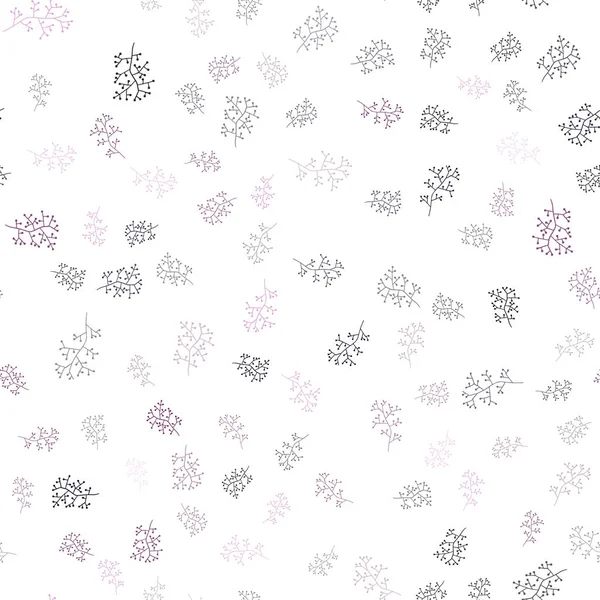 Σκούρο Μοβ Ροζ Διάνυσμα Πρότυπο Απρόσκοπτη Σκετσάκι Φύλλα Κλαδιά Πολύχρωμο — Διανυσματικό Αρχείο