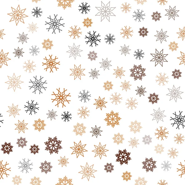 Texture Sans Couture Vectorielle Orange Foncé Avec Des Flocons Neige — Image vectorielle