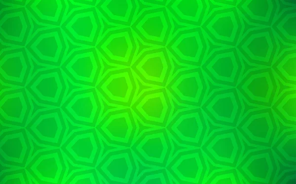 Textura Vetorial Verde Claro Com Hexágonos Coloridos Ilustração Abstrata Com — Vetor de Stock