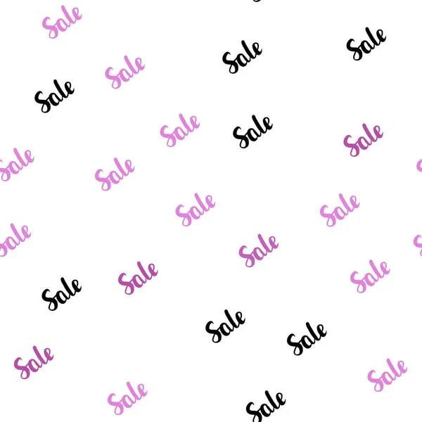 Світло Рожевий Вектор Безшовний Візерунок Знаками Продажу Кольорові Слова Продажів — стоковий вектор