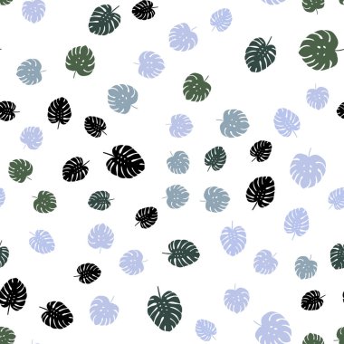 Açık mavi, yeşil yaprakları ile vektör sorunsuz zarif şablonu. Zarif bir parlak örnek yaprakları doğal tarzı ile. Doku pencere panjur, perdeler için.