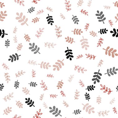 Açık mavi, kırmızı vektör sorunsuz soyut tasarım yapraklar, dallar. İllüstrasyon soyut şablonundaki karalamalar ile. Desen için modaya uygun Kumaş, duvar kağıtları.