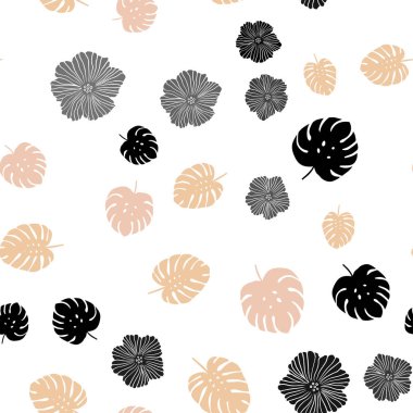 Açık yeşil, çiçekler, sarı vektör sorunsuz doğal resimle bırakır. Soyut illüstrasyon yaprakları, çiçekleri karalamalar tarzı ile. Kartvizit, Web siteleri için şablon.