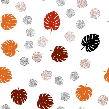 Işık kırmızı vektör sorunsuz doodle doku çiçekli, yaprakları. Beyaz arka plan üzerinde kabataslak karalamalar. Tasarım için duvar kağıdı, kumaş üreticileri.