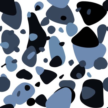 Koyu mavi daire şekilleriyle birlikte sorunsuz düzen vektör. Kabarcıkları ile soyut tarzda bulanık dekoratif tasarım. Desen tasarım kumaş, duvar kağıtları.