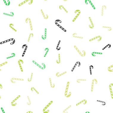 Açık yeşil, sarı vektör sorunsuz arka plan ile tatlı xmas lolipop.