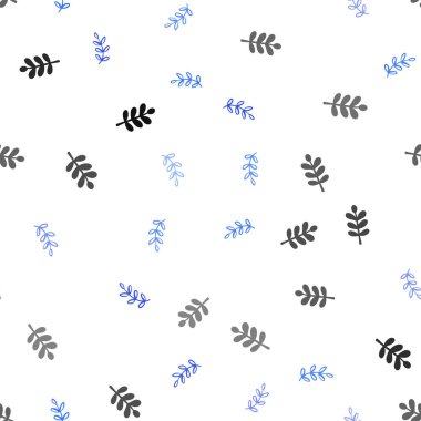 Hafif mavi vektör yaprak ile sorunsuz soyut tasarım. Bulanık tarzı ile yeni renkli resimde bırakır. Desen tasarım kumaş, duvar kağıtları.