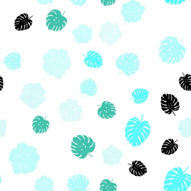 Işık yeşil vektör çiçekli, yaprakları Dikişsiz soyut desen. Yaprak ve çiçek Origami tarzı Doodle Illustration. Desen tasarım kumaş, duvar kağıtları.