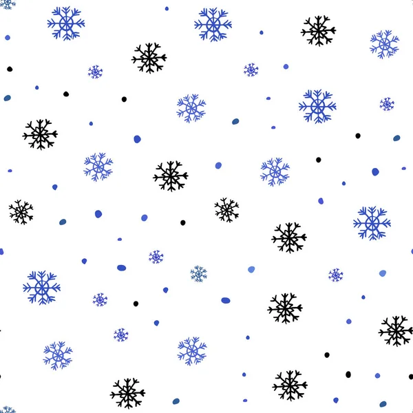 Luz Azul Vector Sin Costura Cubierta Con Hermosos Copos Nieve — Archivo Imágenes Vectoriales