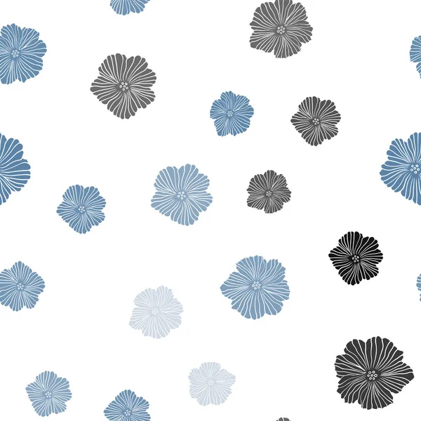Світло Blue Вектор Безшовний Каракулевий Фон Квітами Ілюстрація Різнокольоровими Абстрактними — стоковий вектор