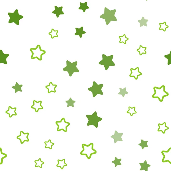 Светло Зеленая Желтая Безморская Оболочка Маленькими Большими Звездами Декоративная Сияющая — стоковый вектор