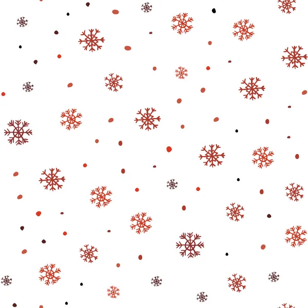 Texture Transparente Vecteur Rouge Clair Avec Flocons Neige Colorés Flocons — Image vectorielle