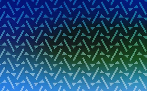 Світло Блакитний Зелений Векторний Шаблон Лініями Трикутниками Ілюстрація Набором Різнокольорових — стоковий вектор