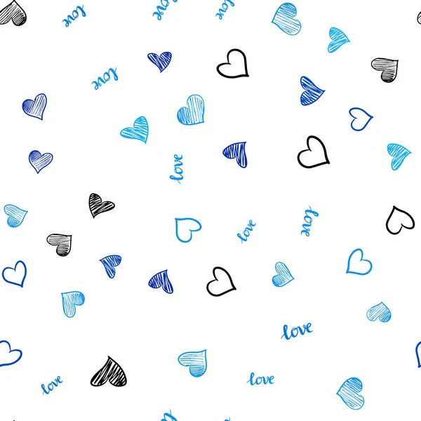 Couvercle Sans Couture Vecteur Bleu Clair Avec Citation Love You — Image vectorielle