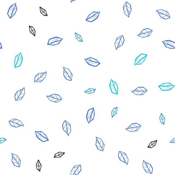 Vecteur Bleu Clair Motif Naturel Sans Couture Avec Des Feuilles — Image vectorielle