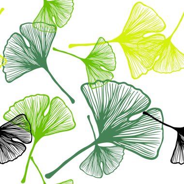 Işık yeşil vektör yaprak ile seamless zarif modeli. Modern geometrik soyut illüstrasyon ile bırakır. Kartvizit, Web siteleri için şablon.