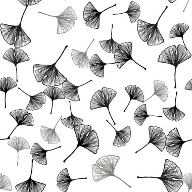 Işık gri vektör sorunsuz doğal zemin yaprakları ile. Yarım yamalak karalamalar ile arka plan bulanık yapraklarda. Kartvizit, Web siteleri için şablon.