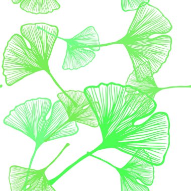 Işık yeşil vektör yaprak ile sorunsuz zarif şablonu. Doodle tarzı yaprakları ile yeni renkli resimde. Tekstil, kumaş, duvar kağıtları için tasarım.