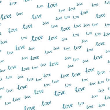 Aşk sözcükleri ile sorunsuz arka plan ışık mavi vektör. İllüstrasyon renkli romantik tarzda Love You ifade ile. Tasarım için duvar kağıdı, kumaş üreticileri.