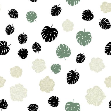 Açık yeşil, sarı vektör sorunsuz doğal arka planını çiçekler, yapraklar. Soyut illüstrasyon yaprakları, çiçekleri karalamalar tarzı ile. Desen tasarım kumaş, duvar kağıtları.