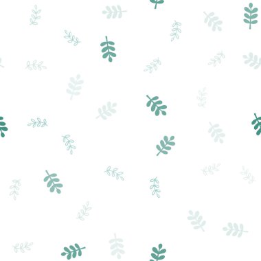 Açık mavi, yeşil vektör sorunsuz zarif arka plan yaprakları ile. Doodle yaprakları gradyan ile Origami tarzında Illustration. Tekstil, kumaş, duvar kağıtları için tasarım.