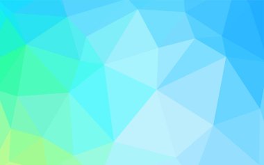 Açık mavi, vektör düşük poli düzen yeşil. Noktalı resim stili üçgenler ile yaratıcı çizimde. Marka kitap için yeni şablon.