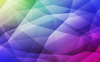 Işık çok renkli vektör Çokgen soyut düzeni. Noktalı resim stili üçgenler ile yaratıcı çizimde. Tasarımınız için üçgen desen.