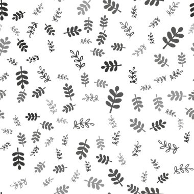 Koyu gri vektör yaprak ile sorunsuz zemin dalları. Glitter soyut illüstrasyon yaprakları ve dalları ile. Desen tasarım kumaş, duvar kağıtları.