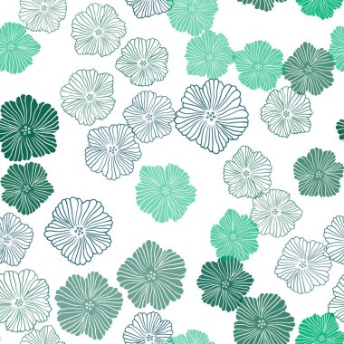 Açık mavi, yeşil vektör sorunsuz doodle arka plan çiçekler ile. Zarif bir parlak örnek çiçekli. Tasarım için duvar kağıdı, kumaş üreticileri.