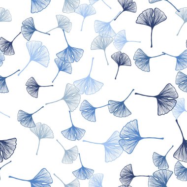 Açık mavi vektör yaprak ile sorunsuz doğal çizimleri. Hint tarzı ile bulanık dekoratif tasarım bırakır. Doku pencere panjur, perdeler için.