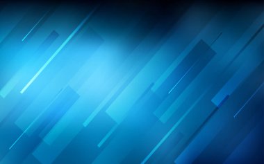 Düz çizgileri olan koyu mavi vektör arkaplan. Renkli çubuklarla gösterişli soyut çizimler. Reklamlar, posterler, afişler için desen.