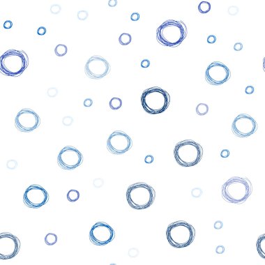 Koyu mavi vektör küreler ile seamless modeli. Bulanık daireler doğa tarzı ile güzel renkli resimde. Marka kitap tamamen yeni şablon.