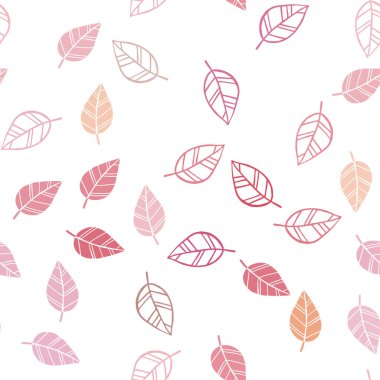 Işık kırmızı, sarı vektör sorunsuz doodle düzen yaprakları ile. Parlayan illüstrasyon karalama stilinde yaprakları ile renkli. Desen tasarım kumaş, duvar kağıtları.