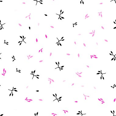 Hafif pembe vektör sorunsuz doodle desen yaprakları ile. Hint tarzı ile bulanık dekoratif tasarım bırakır. Desen için modaya uygun Kumaş, duvar kağıtları.