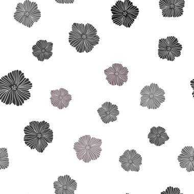 Işık gri vektör sorunsuz doğal zemin çiçek ile. Soyut illüstrasyon karalamalar tarzı çiçekli. Kartvizit, Web siteleri için şablon.