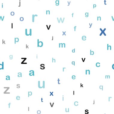 Hafif mavi vektör Abc sembolleri ile seamless modeli. Abc sembolleri ile illüstrasyon soyut şablonunda parlayan. Tasarım için duvar kağıdı, kumaş üreticileri.