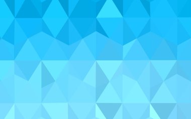 Hafif mavi vektör soyut mozaik arka plan. Üçgenler ile modern soyut resim. Afiş için tamamen yeni şablon.