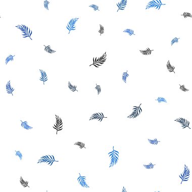 Hafif mavi vektör yaprak ile sorunsuz soyut tasarım. Modern geometrik soyut illüstrasyon ile bırakır. Kartvizit, Web siteleri için şablon.