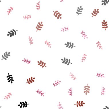 Işık kırmızı, sarı vektör sorunsuz doodle zemin yaprakları ile. Parlayan illüstrasyon karalama stilinde yaprakları ile renkli. Desen için modaya uygun Kumaş, duvar kağıtları.