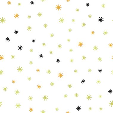 Açık yeşil, sarı vektör sorunsuz kapak güzel kar taneleri ile. Modern geometrik soyut illüstrasyon kar taneleri ile. Desen tasarım kumaş, duvar kağıtları.