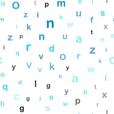 Pembe ışık, vektör seamless modeli ile Abc sembolleri mavi. Beyaz arka plan üzerinde gradyan ile renkli alfabetik işaretler. Kartvizit, Web siteleri için şablon.