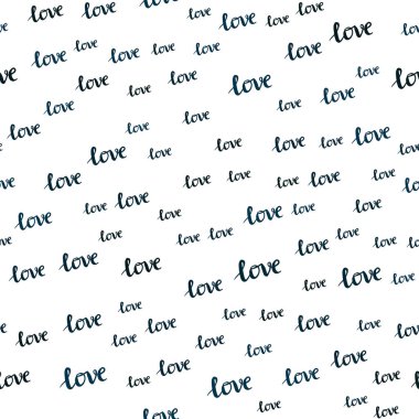Koyu mavi aşk sözcükleri ile sorunsuz arka plan vektör. Sevgililer günü için illüstrasyon ifade Love You ile. Desen için modaya uygun Kumaş, duvar kağıtları.